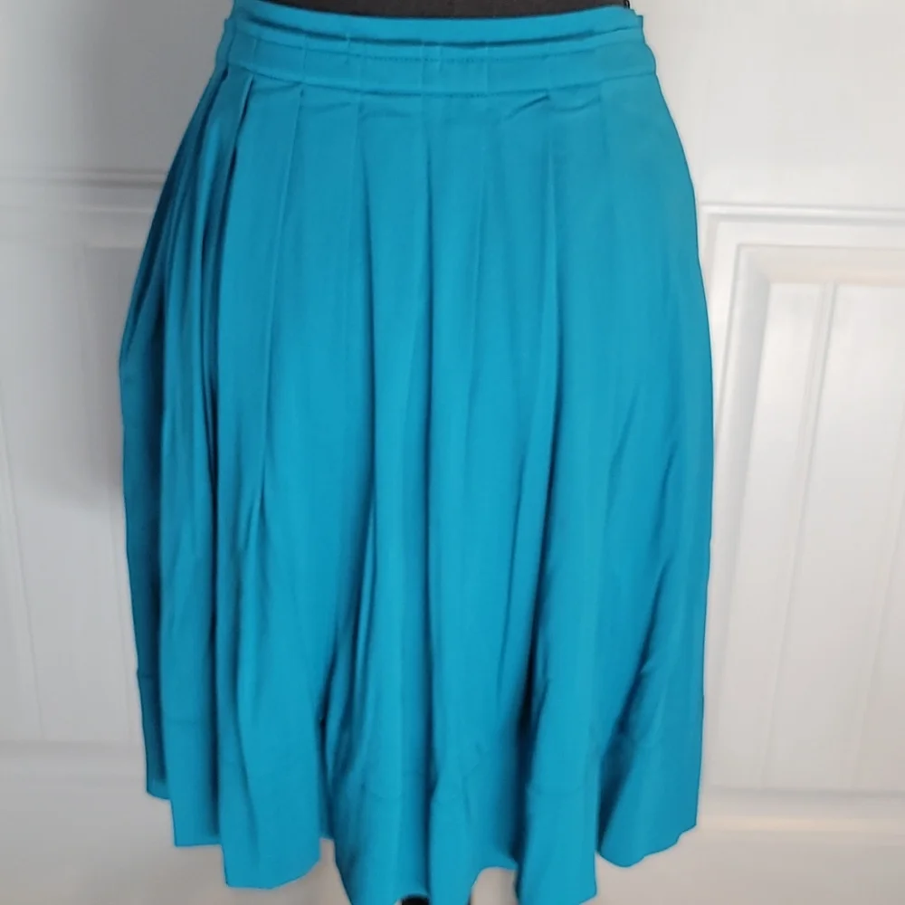 Loft A-Line Silky Teal Skirt (0026)